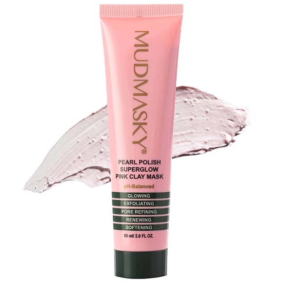 2 OZ Mudmasky Pearl Polish Superglow Pink Clay Mask NWT Skincare Facial - Picture 7 of 7